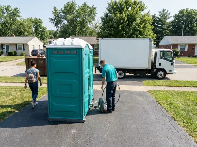 High-Rise and Crane-Lift Portable Restrooms in Dayton, OH